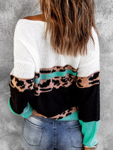 BESTSELLER! Leopard Color Block Rib-Knit Sweater