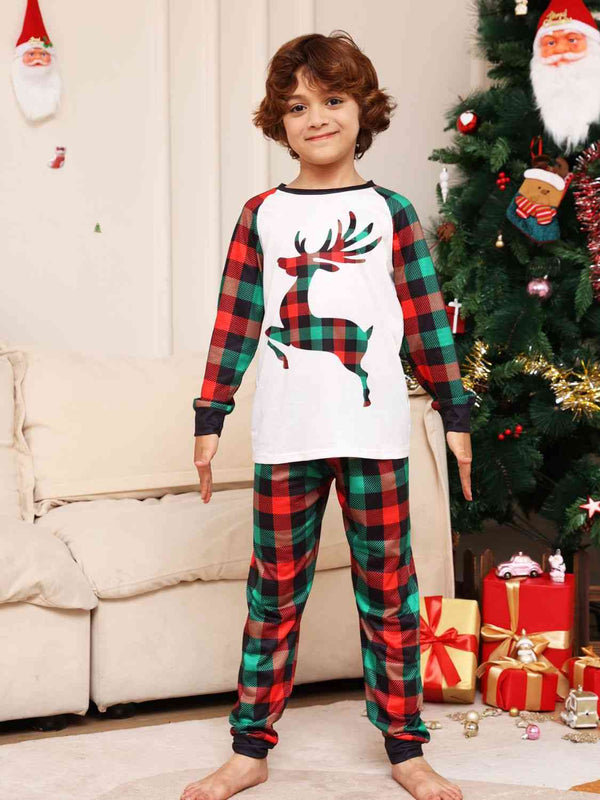 Kid's Reindeer Plaid Loungewear / Pajama Set