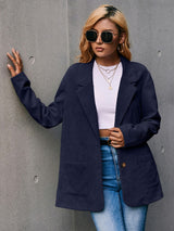 Boyfriend Corduroy Pocketed Blazer | 2 Colors