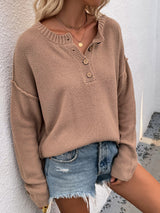 Chaud Half Button High-Low Sweater | 6 COLORS!