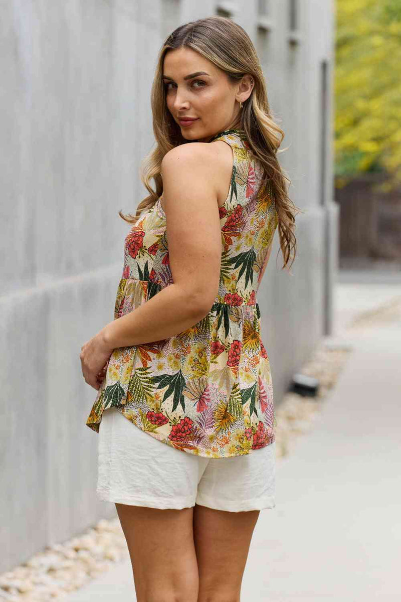 SALE! Floral Halter Top in Green