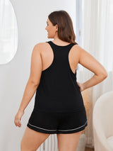 Plus Size Racerback Tank and Shorts Lounge Pajama Set