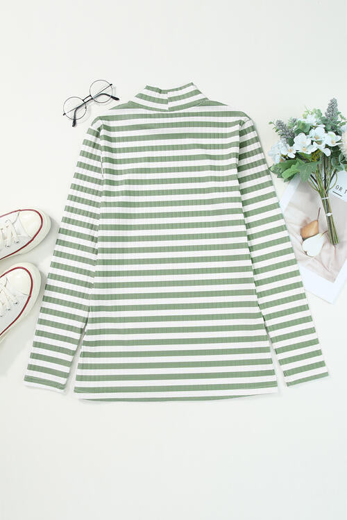 Elevated Striped Mock Neck Top | 6 Colors