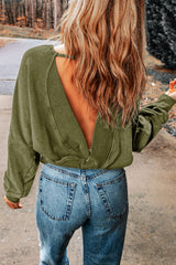 Stonewashed Reverie Open Back Sweatshirt | 2 Colors