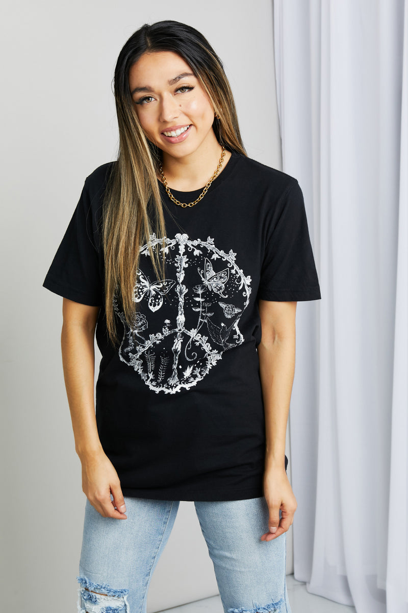 Peaceful Butterfly Graphic Tee Shirt