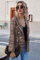 Penelope Plaid Buttoned Blazer