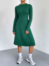 Knit Couture Sweater and Pleated Skirt Set | 4 Colors