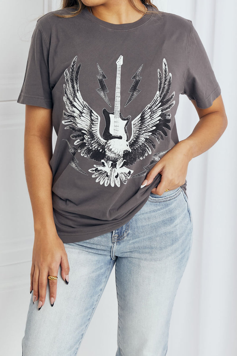 Hear the Music Eagle Guitar Graphic Tee Shirt