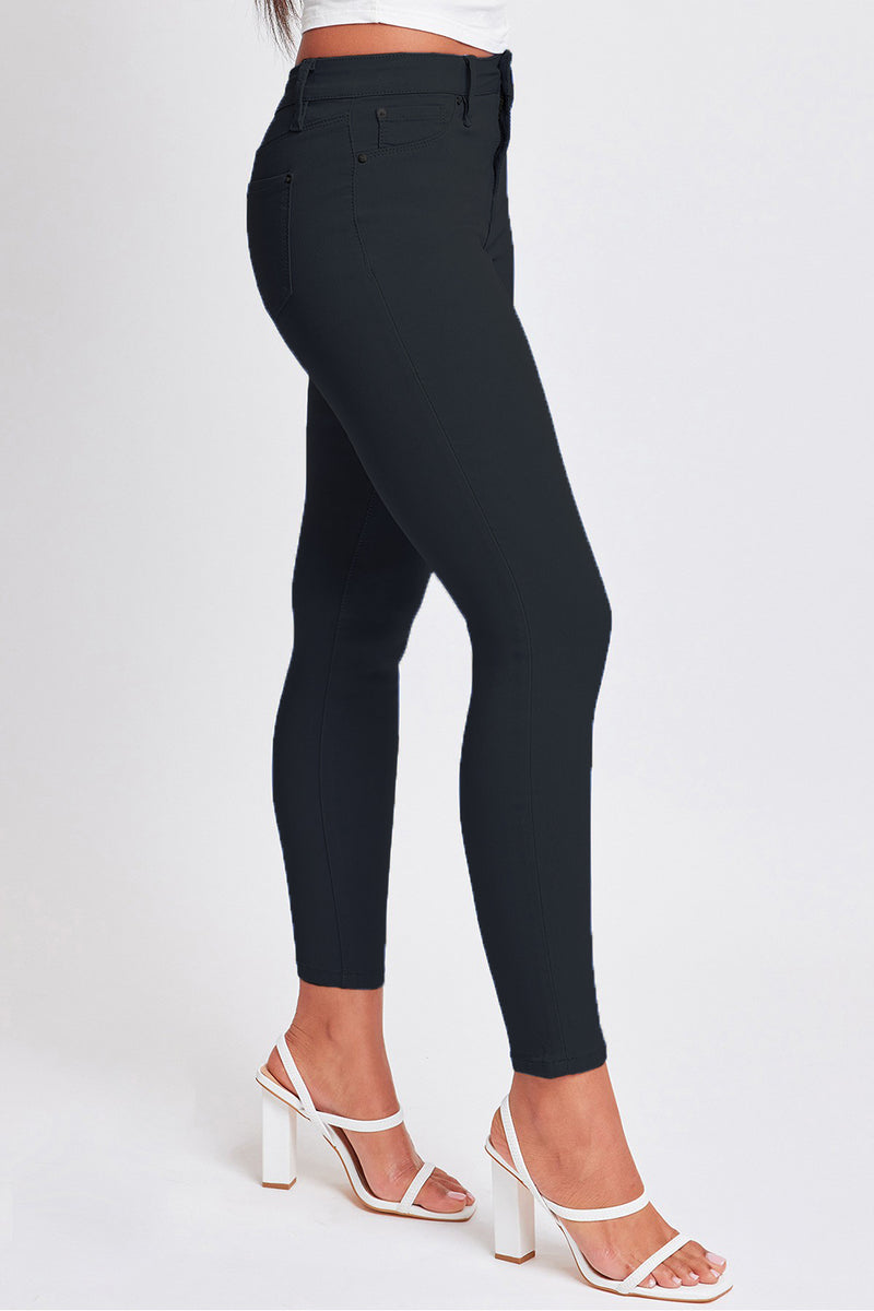 Black Super Stretchy Mid Rise Skinny Jeans