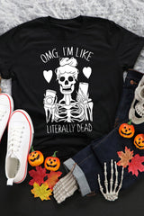 Skeleton Fall Halloween Graphic Tee