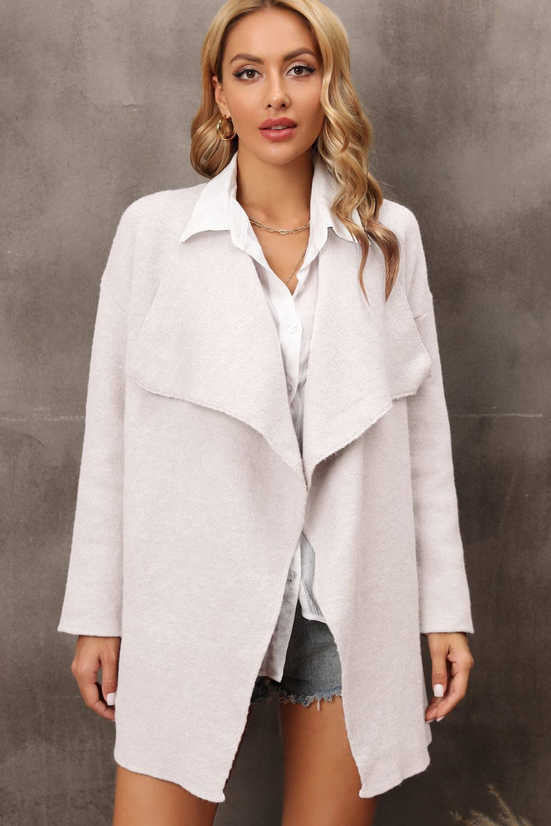 Waterfall Longline Pocketed Cardigan Jacket | 3 COLORS