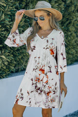 Express Yourself Floral Flare Sleeve Mini Dress *PRE-ORDER* - Black Feather