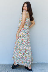 SALE! Natural Rose Garden Ruffle Maxi Dress