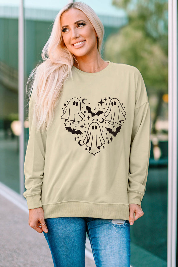 Dropped Shoulder Ghost Graphic Sweatshirt