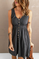 Sleeveless Button Detail Pocket Mini Dress | 5 COLORS!