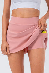 High Waist Pleated Active Pocket Skort | 6 Colors