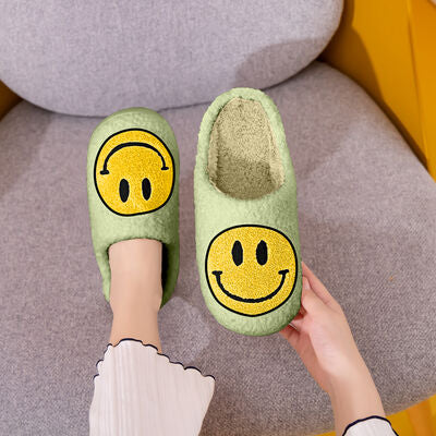 Smiley Face Slippers - Mint