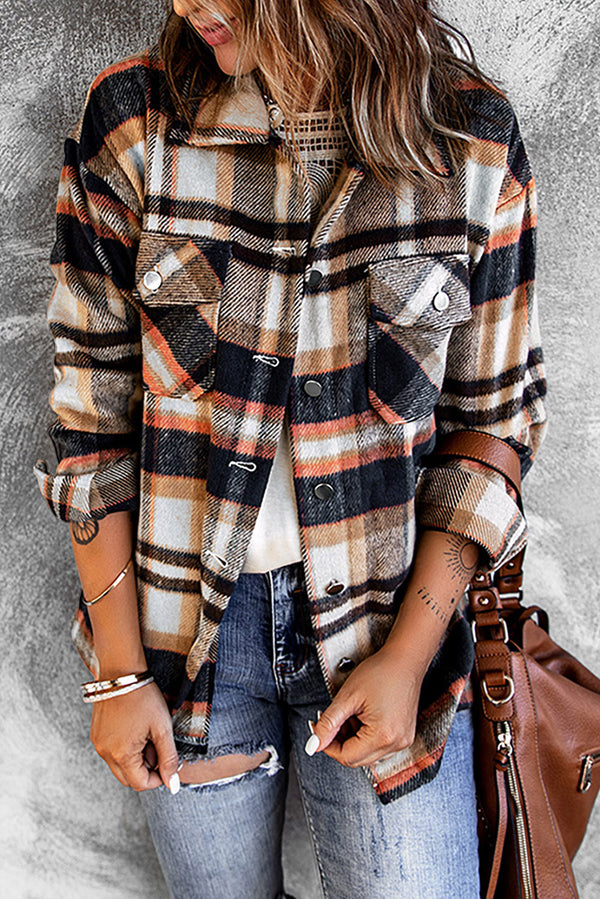 4 Colors | Soft Plaid Button Down Shacket