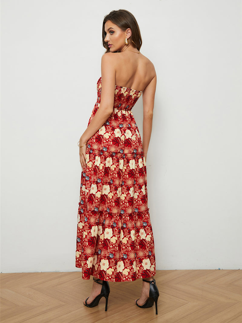 Beck Floral Strapless Maxi Dress