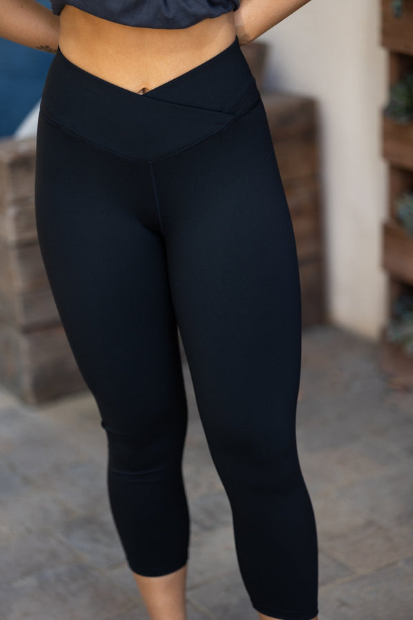 Perfect Curves Crop Leggings - Black Feather