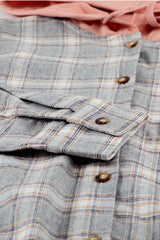 Plaid Drawstring Hooded Shirt Jacket **PRE-ORDER** - Black Feather